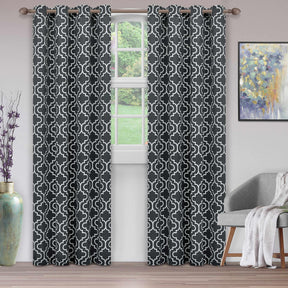 Moroccan Trellis Grommet 2-Piece Blackout Curtain Panel Set