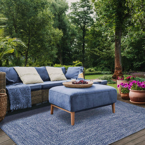 Multi Toned Braided Area Rug Bohemian Indoor Outdoor Rugs