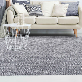Multi Toned Braided Area Rug Bohemian Indoor Outdoor Rugs