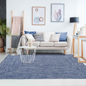 Multi Toned Braided Area Rug Bohemian Indoor Outdoor Rugs