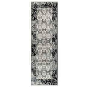 Mystique Distressed Damask Indoor Area Rug Or Runner Rug