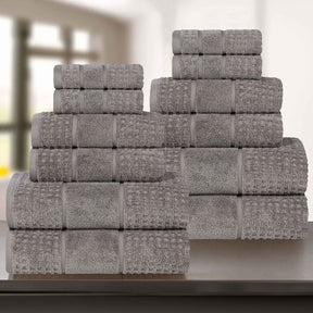 Napa Zero Twist Cotton Solid Waffle Honeycomb 12 Piece Towel Set