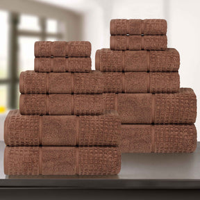 Napa Zero Twist Cotton Solid Waffle Honeycomb 12 Piece Towel Set