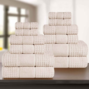 Napa Zero Twist Cotton Solid Waffle Honeycomb 12 Piece Towel Set
