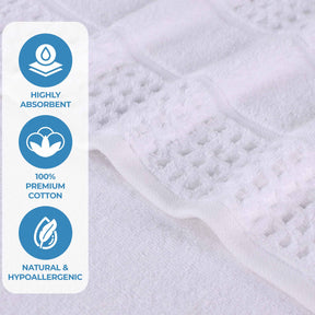 Napa Zero Twist Cotton Solid Waffle Honeycomb 12 Piece Towel Set