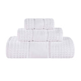 Napa Zero Twist Cotton Solid Waffle Honeycomb 3 Piece Towel Set