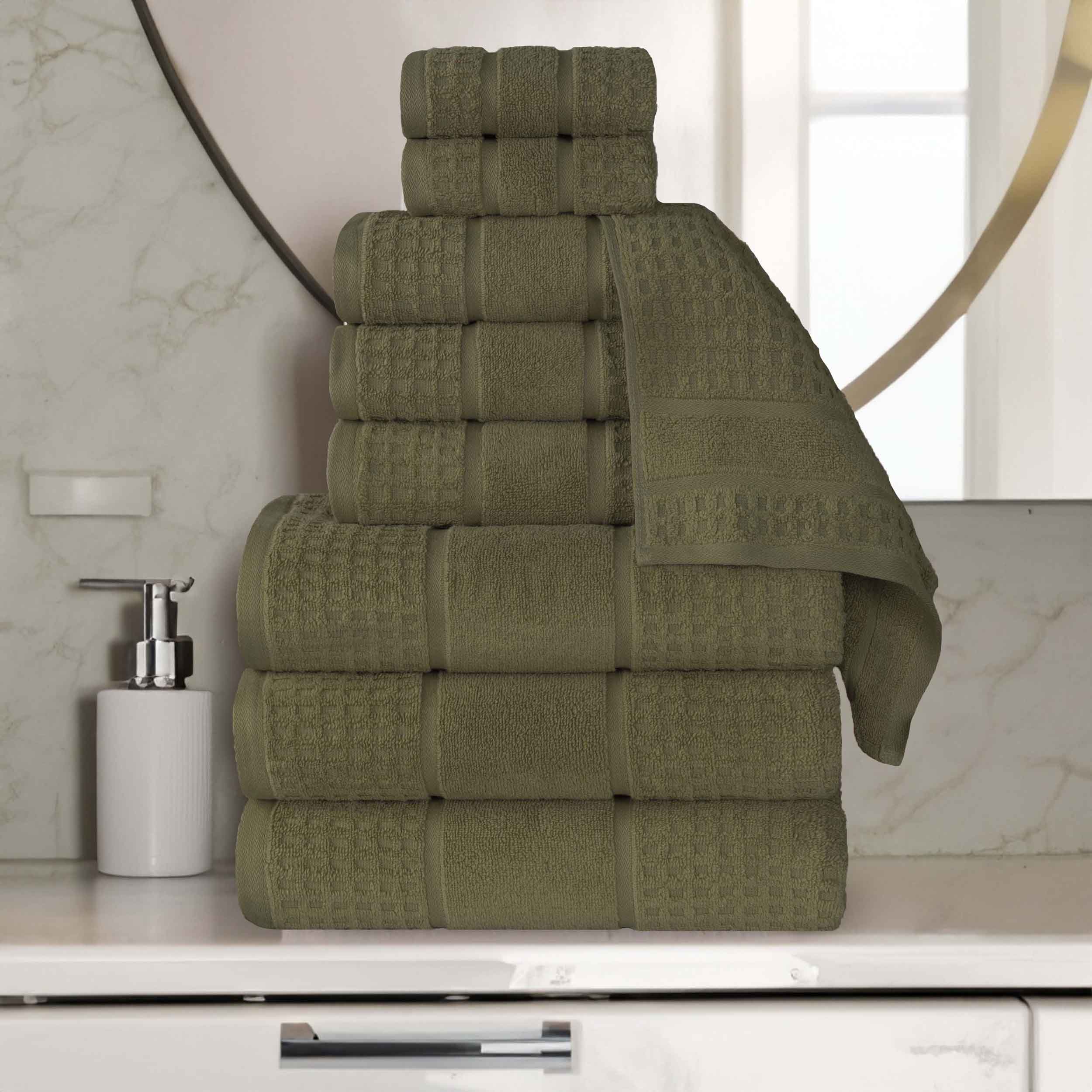 Napa Zero Twist Cotton Solid Waffle Honeycomb 9 Piece Towel Set