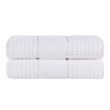 Napa Zero Twist Cotton Solid Waffle Honeycomb Bath Sheet Set of 2