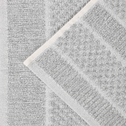 Naples Cotton Blend Textured Checkered and Ribbed 12 Piece Towel Set