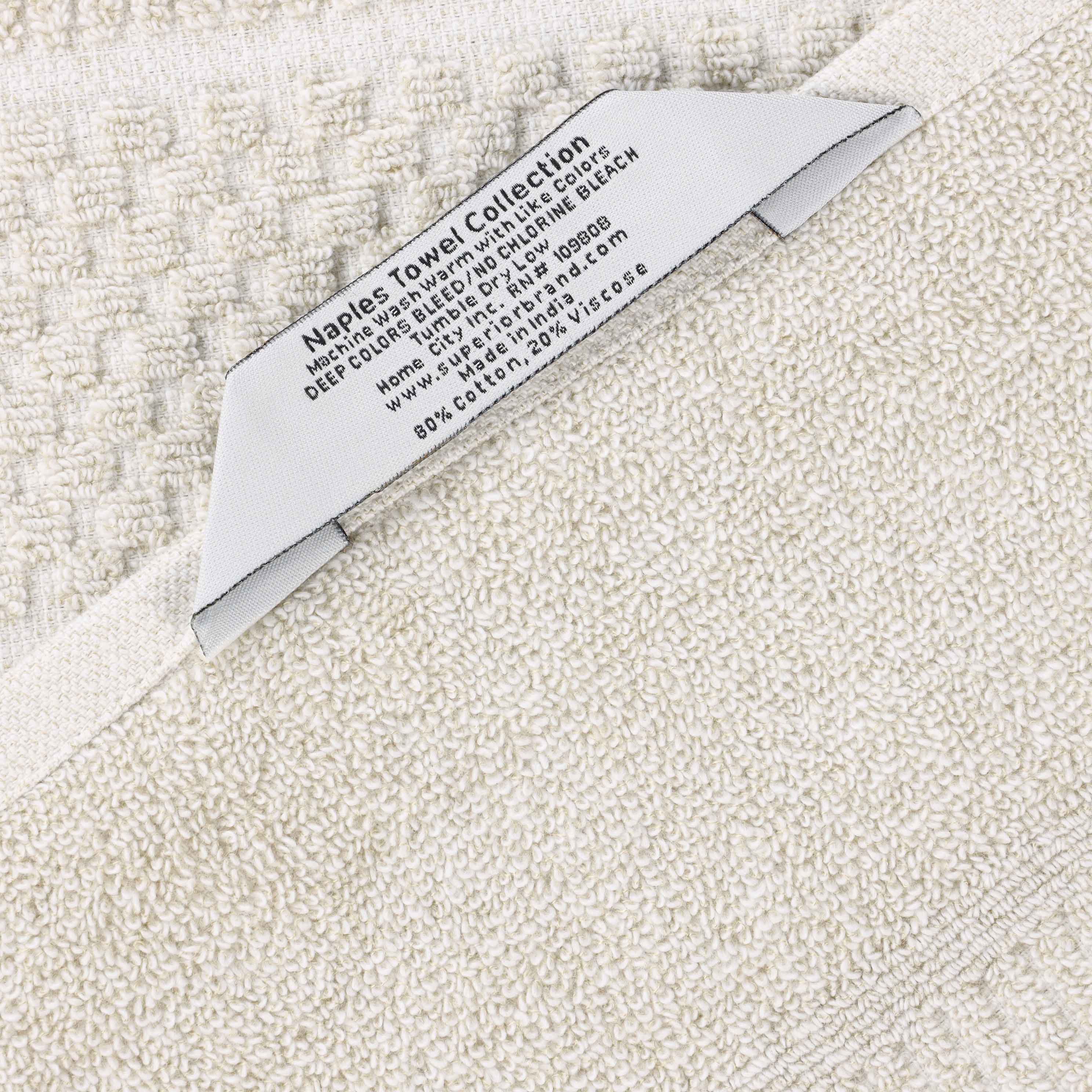 Naples Cotton Blend Textured Checkered and Ribbed 12 Piece Towel Set