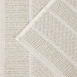 Naples Cotton Blend Textured Checkered and Ribbed 3 Piece Towel Set