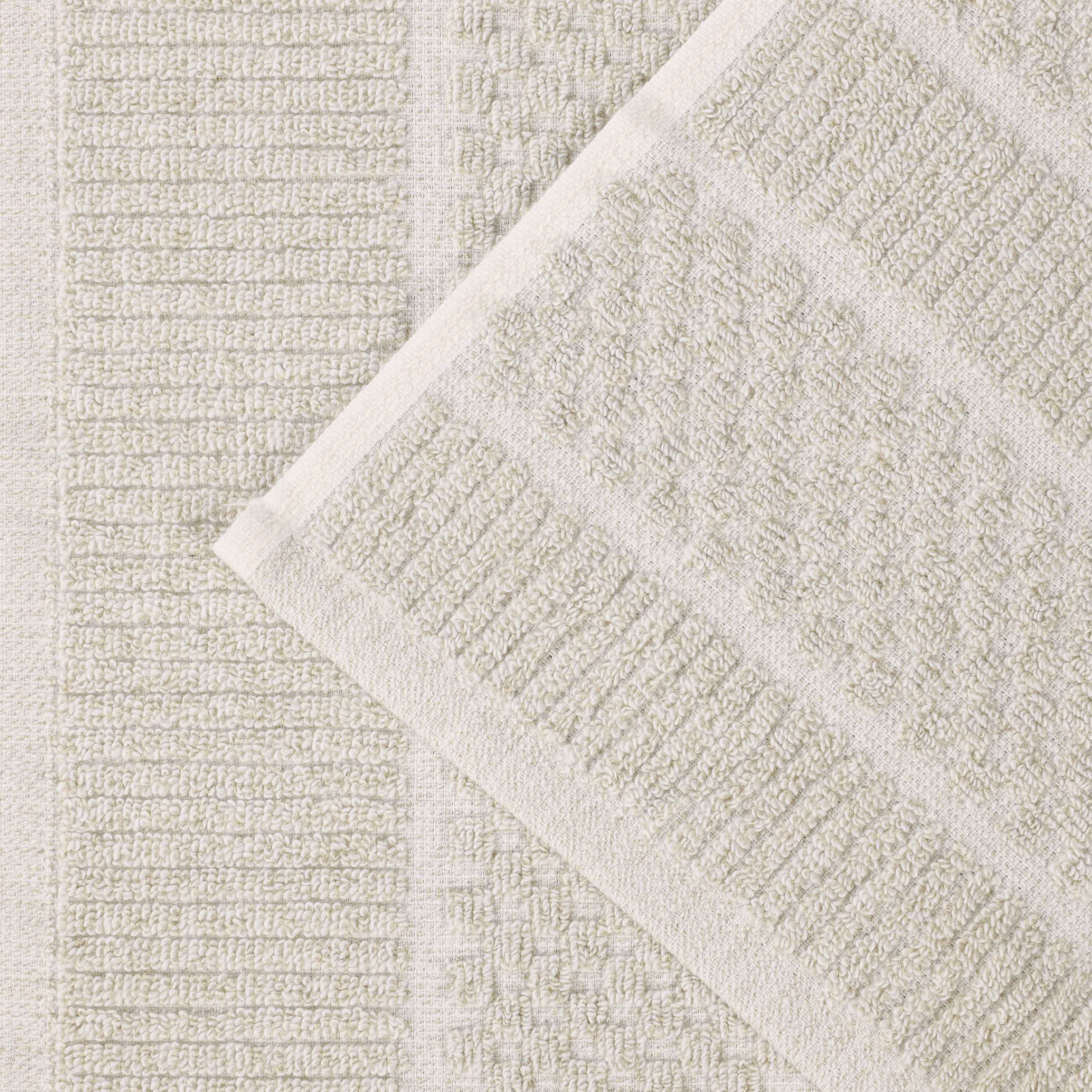 Naples Cotton Blend Textured Checkered and Ribbed 8 Piece Towel Set