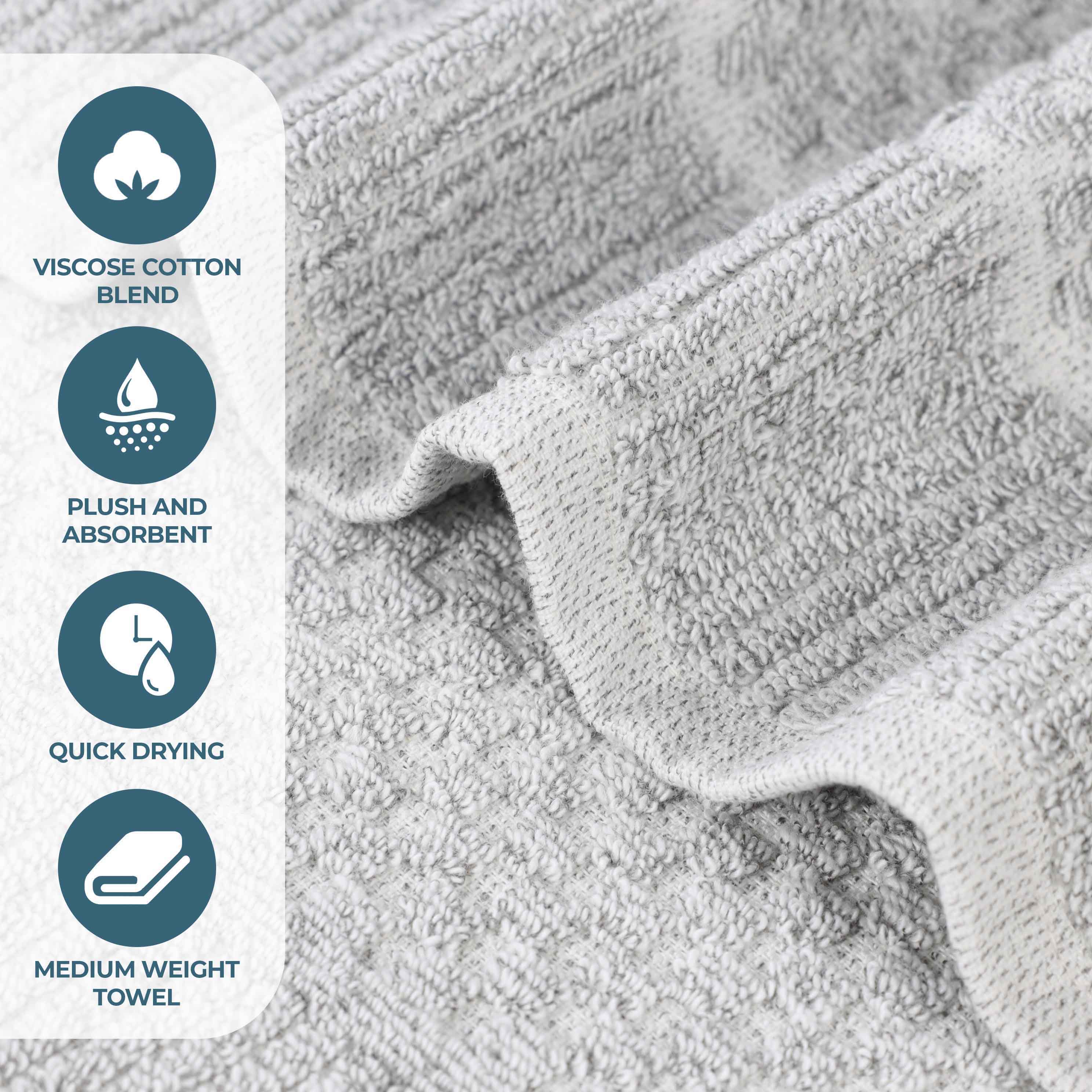 Naples Cotton Blend Textured Checkered and Ribbed 9 Piece Towel Set