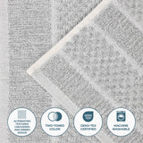 Cotton Blend Checkered and Rib Bath Towel Set of 2