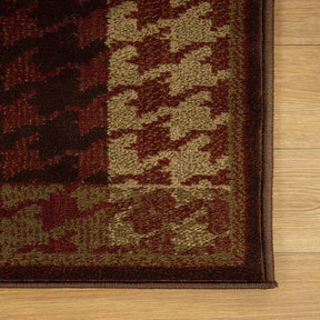 Natte Abstract Checkered Geometric Border Indoor Area Rug or Runner