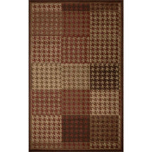 Natte Abstract Checkered Geometric Border Indoor Area Rug or Runner