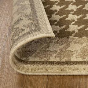 Natte Abstract Checkered Geometric Border Indoor Area Rug or Runner