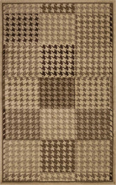 Natte Abstract Checkered Geometric Border Indoor Area Rug or Runner