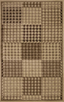 Natte Abstract Checkered Geometric Border Indoor Area Rug or Runner