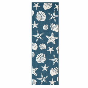 Nautical Seashells and Starfish Coastal Indoor Outdoor Area Rug