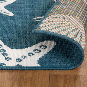 Nautical Seashells and Starfish Coastal Indoor Outdoor Area Rug