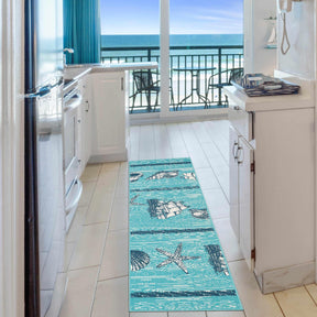Nautical Seaside Coastal Indoor Outdoor Area Rug