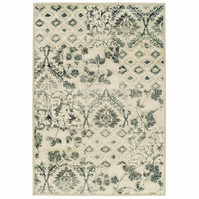 Navan Distressed Floral Damask Indoor Area Rug or Runner