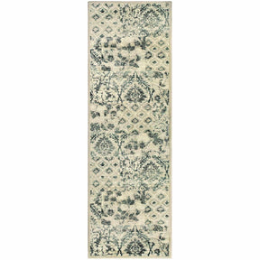 Navan Distressed Floral Damask Indoor Area Rug or Runner