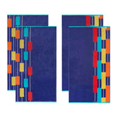 Neon Tiles Oversized 4 Piece Beach Towel Set