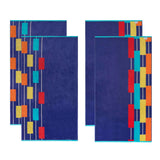 Neon Tiles Oversized 4 Piece Beach Towel Set