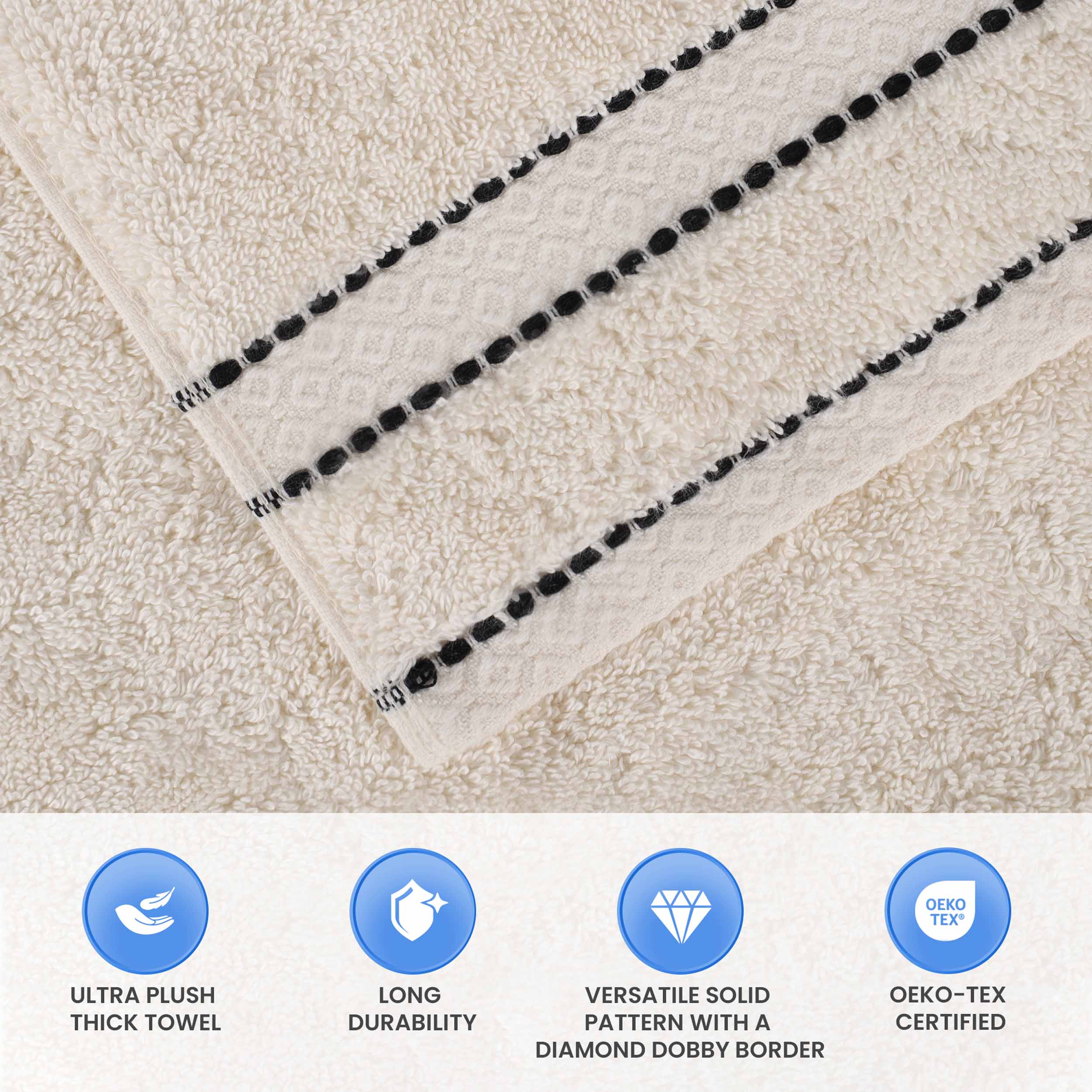Niles Egyptian Giza Cotton Plush Heavyweight Soft 6 Piece Towel Set