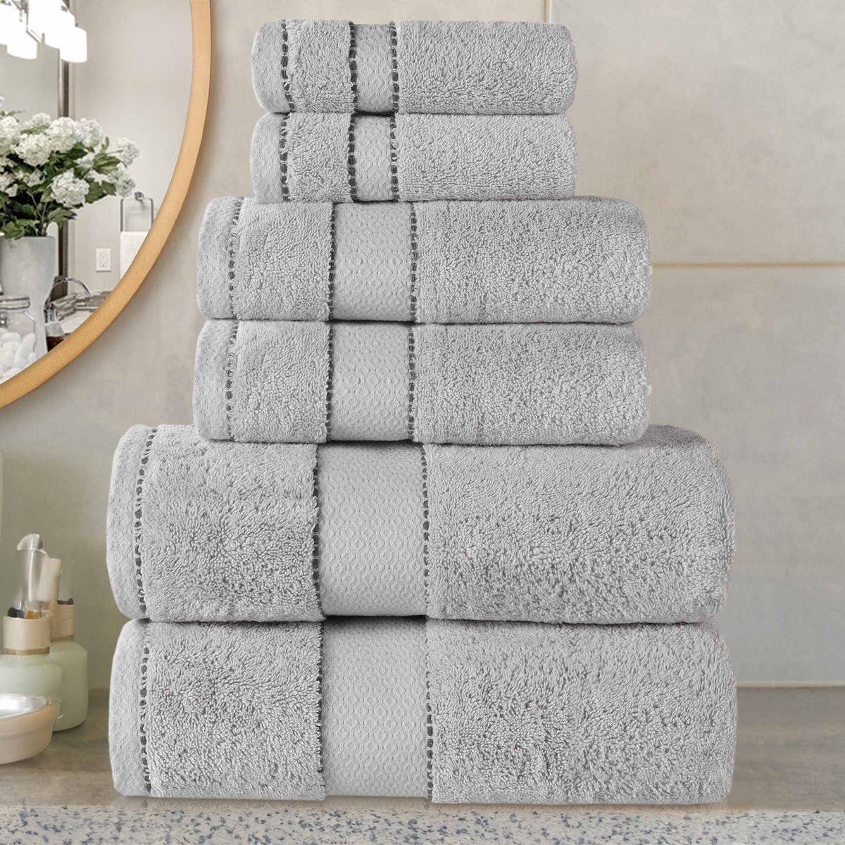 Egyptian Giza Cotton Plush Soft Towel Set 6 Piece