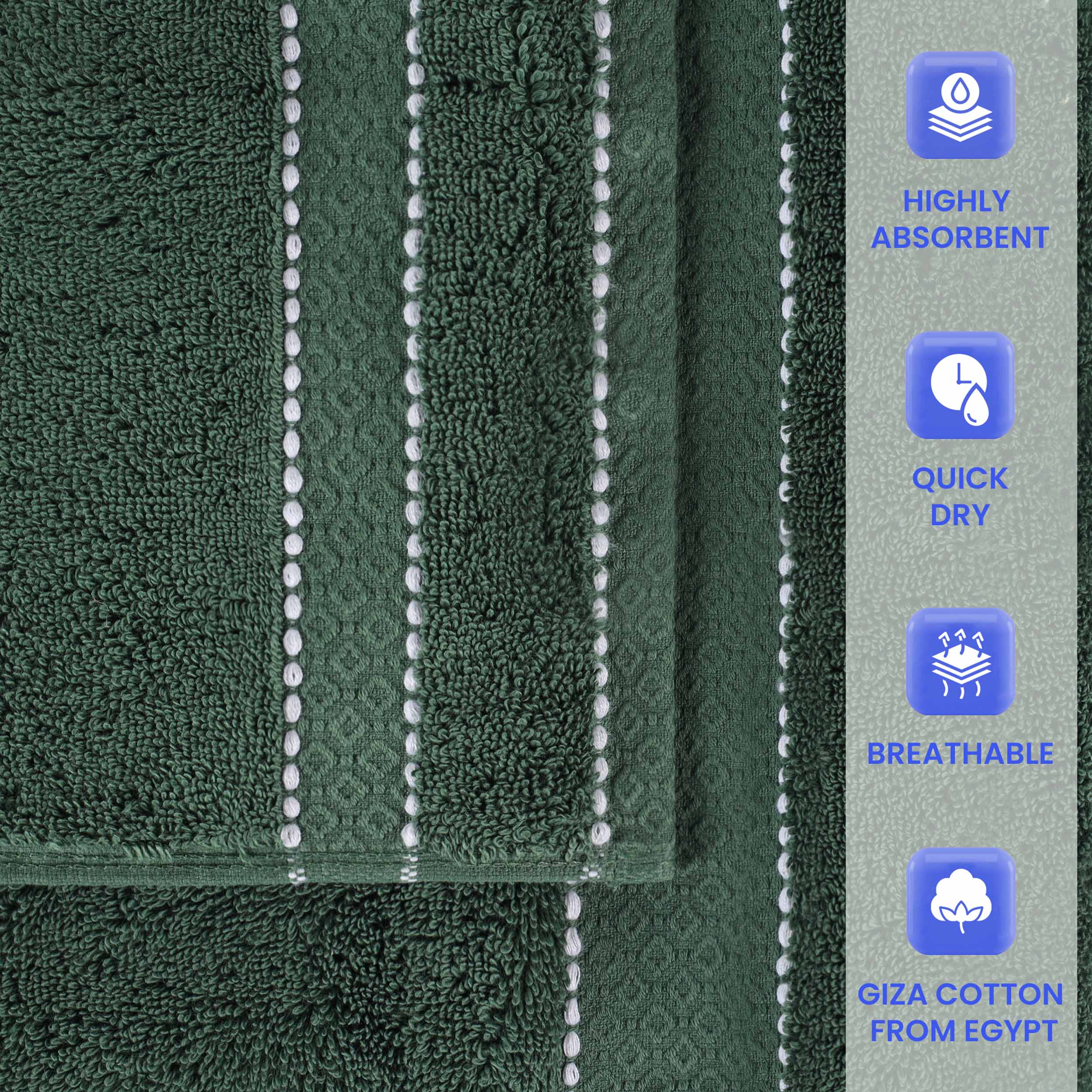 Giza Cotton Plush Absorbent Bath Towel Set of 3