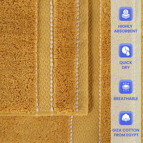 Giza Cotton Plush Absorbent Bath Towel Set of 3