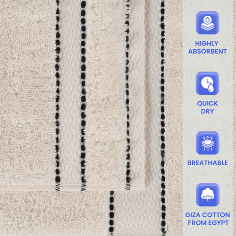 Giza Cotton Plush Absorbent Bath Towel Set of 3