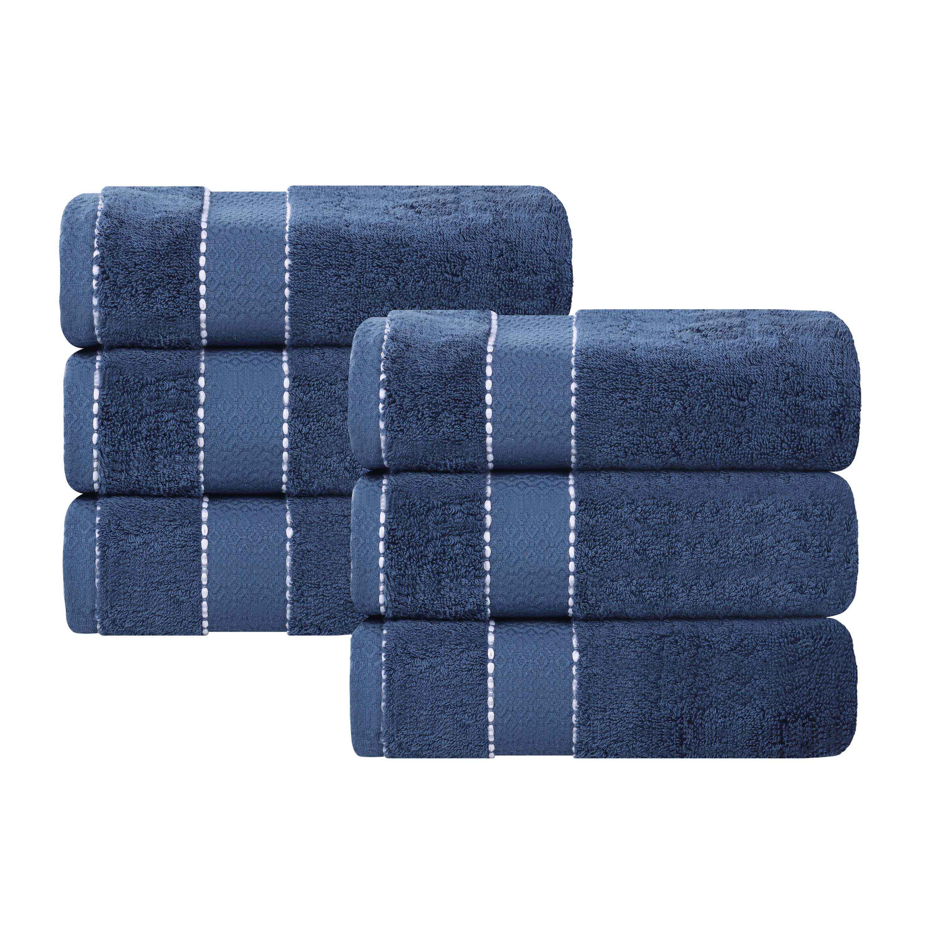 Niles Egyptian Giza Cotton Plush Thick Absorbent Hand Towel Set of 6