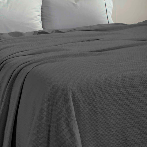 Nobel Cotton Textured Jacquard Chevron Lightweight Woven Blanket