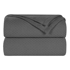 Nobel Cotton Textured Jacquard Chevron Lightweight Woven Blanket