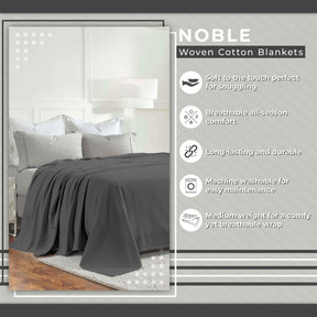 Nobel Cotton Textured Jacquard Chevron Lightweight Woven Blanket