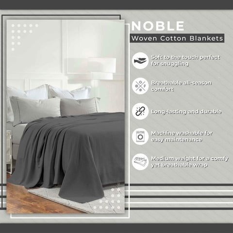 Nobel Cotton Textured Jacquard Chevron Lightweight Woven Blanket