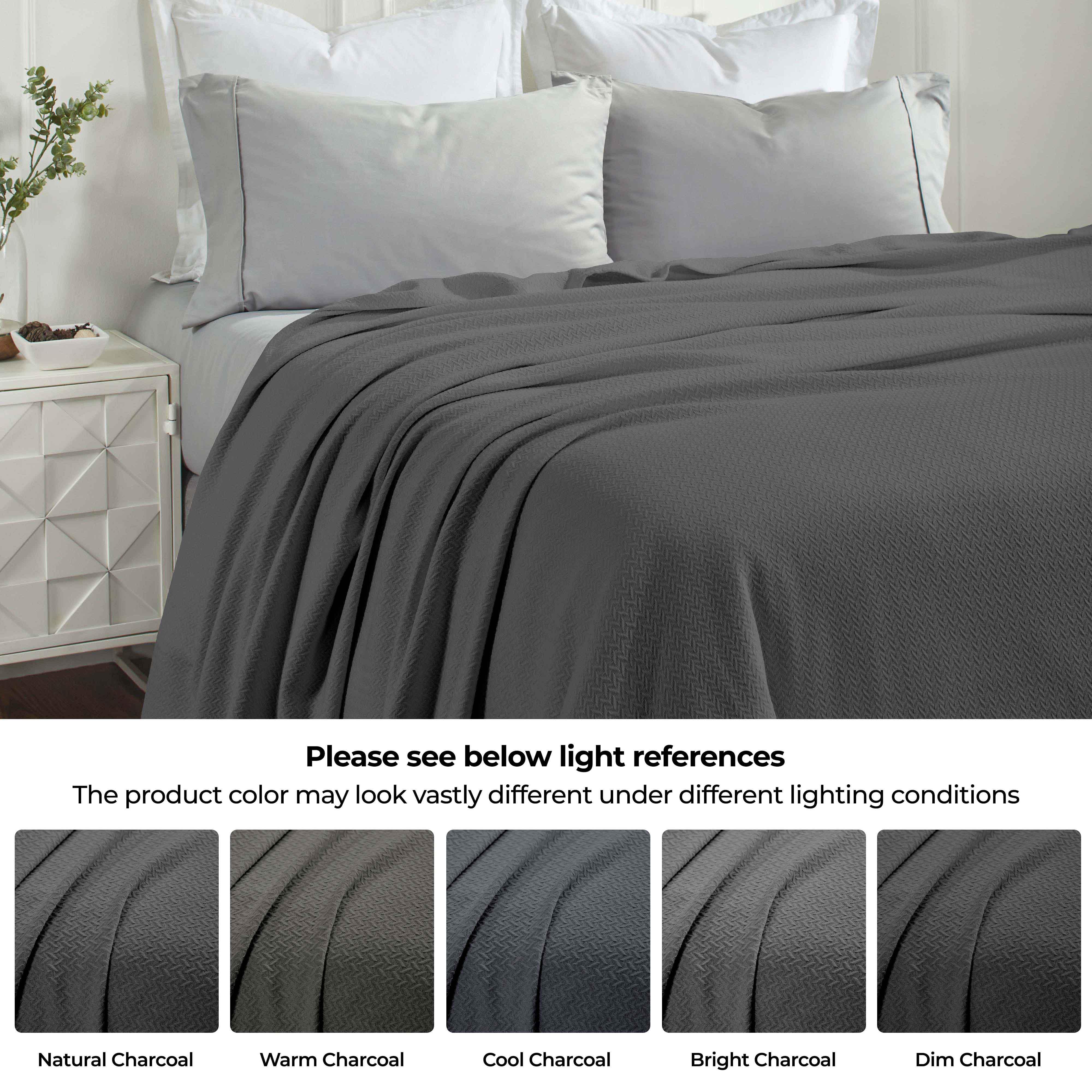 Nobel Cotton Textured Jacquard Chevron Lightweight Woven Blanket