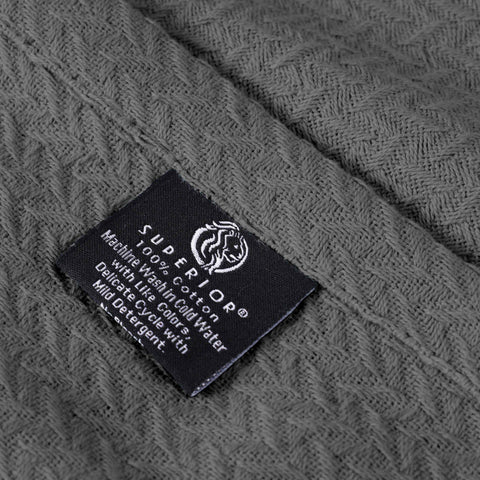 Nobel Cotton Textured Jacquard Chevron Lightweight Woven Blanket