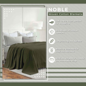 Nobel Cotton Textured Jacquard Chevron Lightweight Woven Blanket