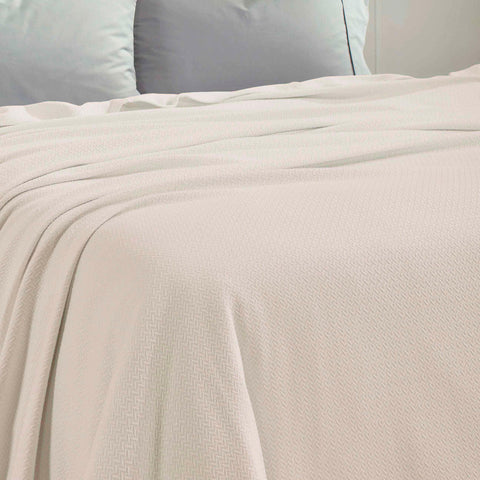 Nobel Cotton Textured Jacquard Chevron Lightweight Woven Blanket