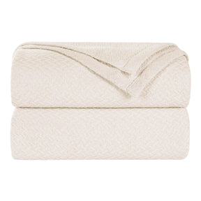 Nobel Cotton Textured Jacquard Chevron Lightweight Woven Blanket