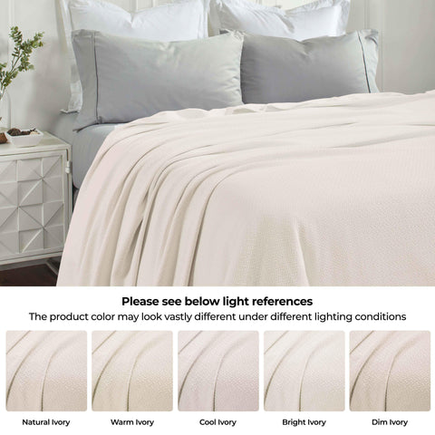 Nobel Cotton Textured Jacquard Chevron Lightweight Woven Blanket