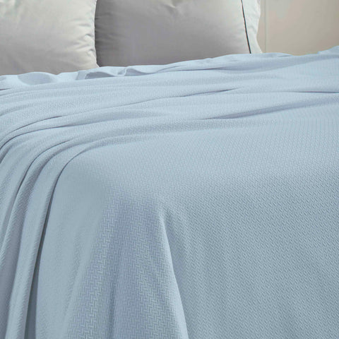 Nobel Cotton Textured Jacquard Chevron Lightweight Woven Blanket