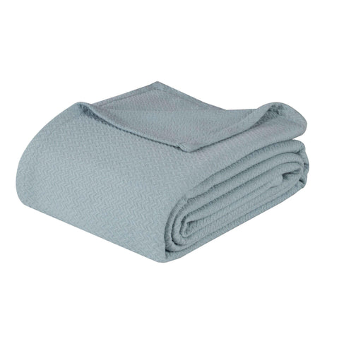 Nobel Cotton Textured Jacquard Chevron Lightweight Woven Blanket