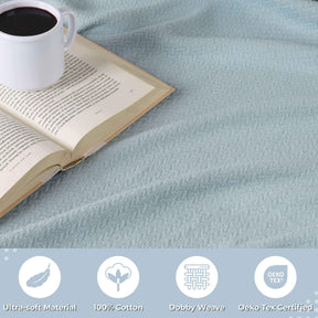 Nobel Cotton Textured Jacquard Chevron Lightweight Woven Blanket