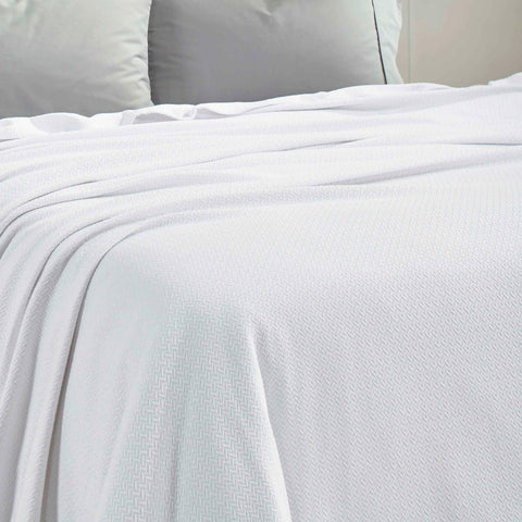 Nobel Cotton Textured Jacquard Chevron Lightweight Woven Blanket
